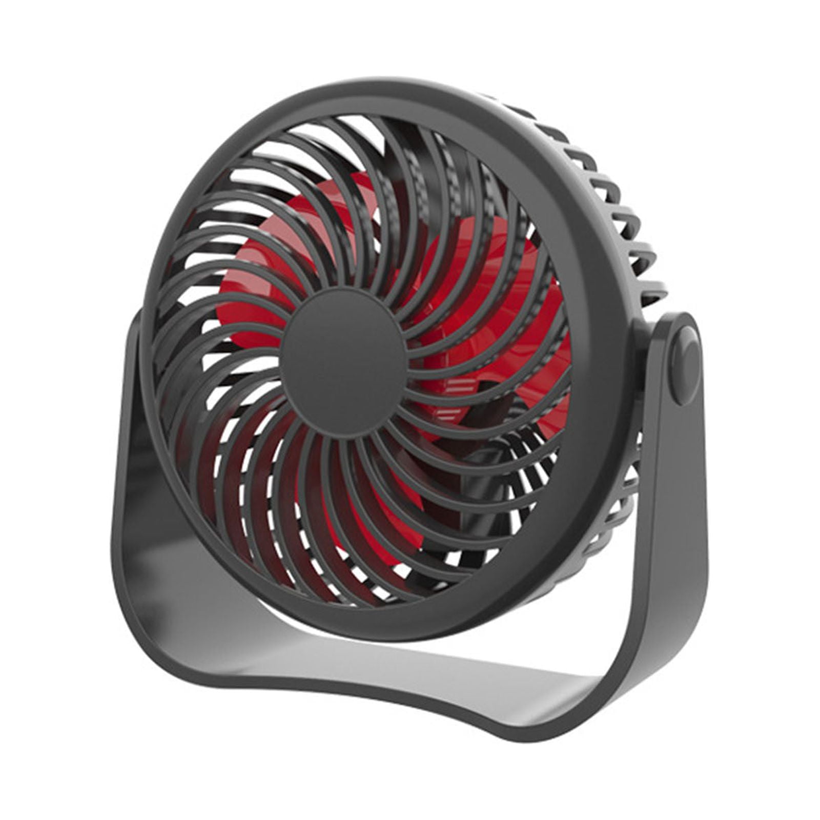 SAUNUOWL Small Desk Fan whit LED light, Portable Quiet Desktop Fans with 3  Speeds Strong Airflow, Rechargeable USB Powered Mini Fan,120° Oscillating