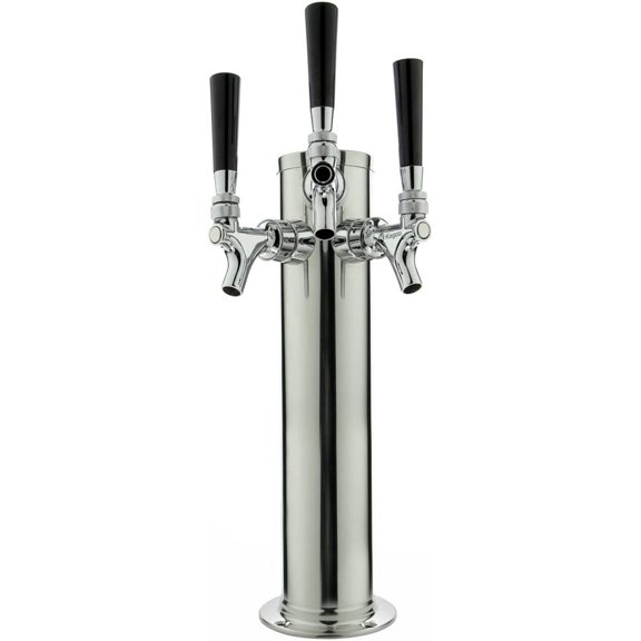 3-Faucet Draft Beer Tower, Chrome, for Home & Commercial Use