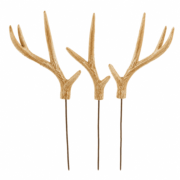 Factory Direct Craft Faux Deer Antler Stems, Set of 3, 13 Inch Woodland Floral Picks