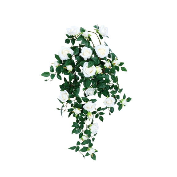 3 Feet Artificial Flower Vine, Fake Flower Garland for Pipe Cover Balcony Decoration, Plastic Greenery for Outdoor Indoor Home Decor,White