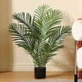 thumbnail image 1 of 3 Feet Fake Majesty Palm Plant Artificial Majestic Palm Faux Ravenea Rivularis in Pot for Indoor Outdoor Home Office Store, Great Housewarming Gift, Set of 1, 1 of 8