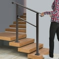 thumbnail image 1 of 3 Feet Metal Handrails for Outdoor Steps,Carbon Steel Hand Rail Stair Railing Set with Installation Kit, Fits 2 to 3 Steps Outdoor Indoor,Durable and Simple Installation, Dark BrownB), 1 of 27