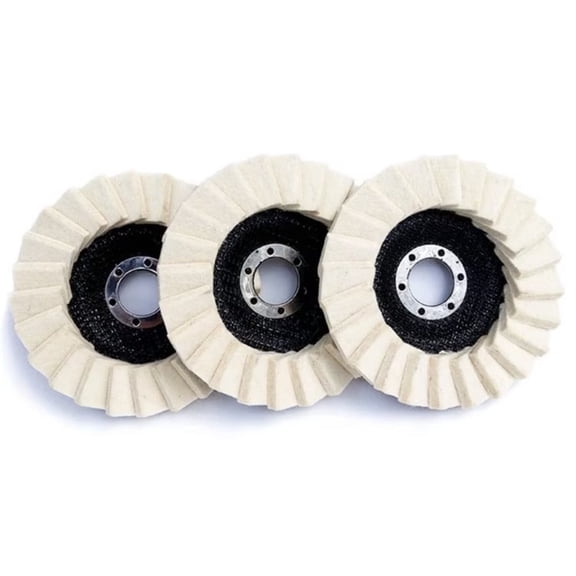 3 Felt Polishing Wheel for Angle Grinder High Density Wool Buffing Wheel, Flexible Fan Shape for Metal, Stainless Steel, Wood, Rust Removal 5 Inch