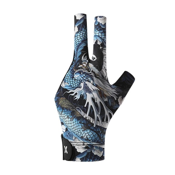3 Finger Billiard Pool Gloves for Left Hand, Breathable Ice Silk Snooker Cue Glove with Adjustable Strap for Men & Women