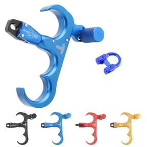 3 Finger Thumb Release for Compound Bow - 360° Rotating Jaws, Adjustable Trigger & Ambidextrous Archery Hunting