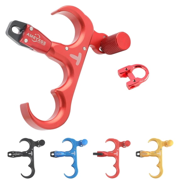 3 Finger Thumb Release for Compound Bow - 360° Rotating Jaws, Adjustable Trigger & Ambidextrous Archery Hunting