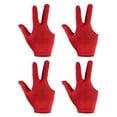 thumbnail image 1 of 3 Fingers Left/Right Hand Pool Gloves Snooker Billiard Pool Cue Glove, Red 4 Pack, 1 of 5