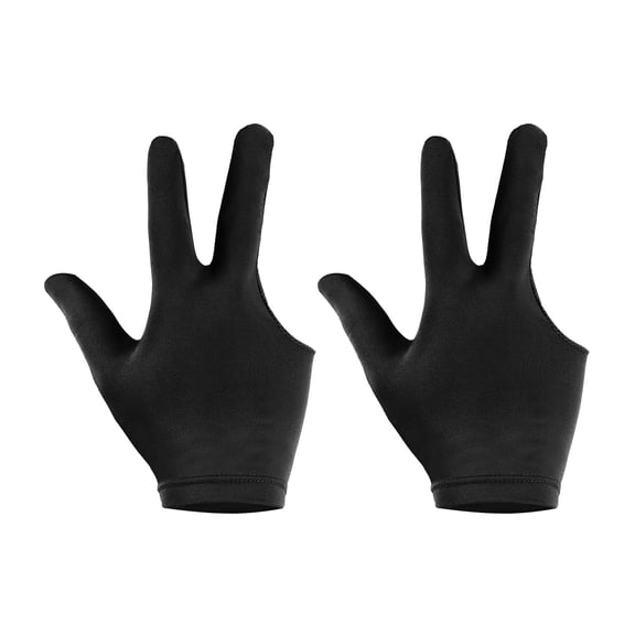 3 Fingers Pool Gloves, 2 Pack Billiard Gloves Left & Right Hand Show Gloves Pool Cue Glove for Shooter Carom Pool Snooker Cue Sport