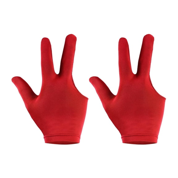 3 Fingers Pool Gloves, 2 Pack Billiard Gloves Left & Right Hand Show Gloves Pool Cue Glove for Shooter Carom Pool Snooker Cue Sport