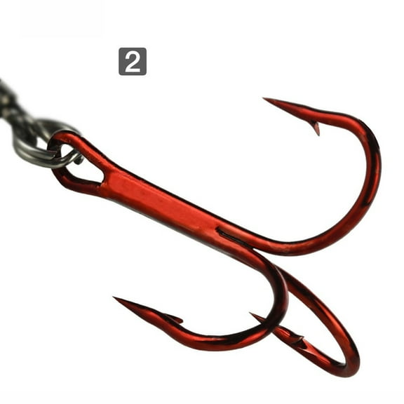 3Fishing Treble Hooks with Center Spring Pin for Twistlock Screw Rigs for Soft Lure