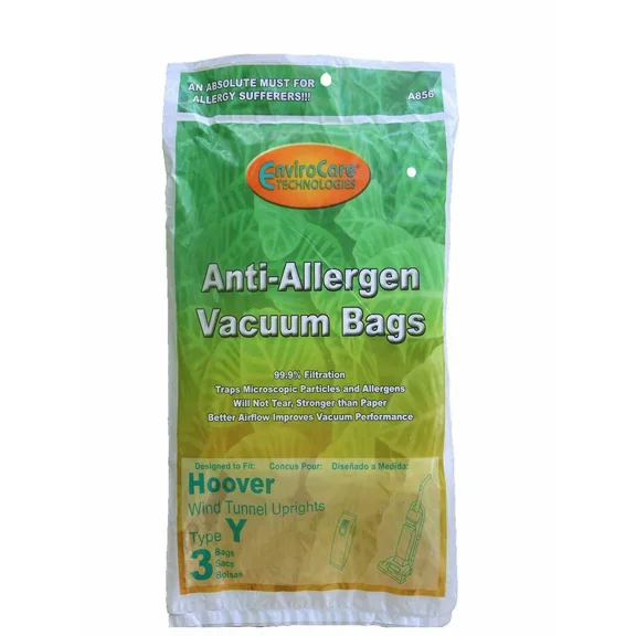 3 Fits For Hoover Hepa Allergy Type Y Bags, Windtunnel Cleaners, 43655109,