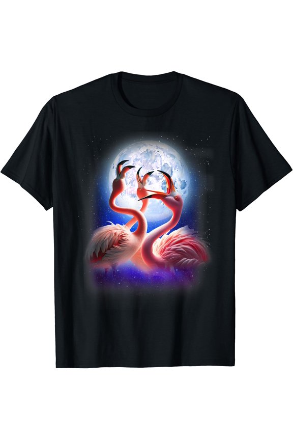3 Flamingos Howling At The Moon Funny Pink Flamingo Lover T-Shirt, Birthday Gift