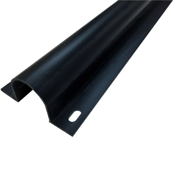 3" Flanged PVC Wire Guard - Stick Length: 5 Feet - Black - 5 Pieces (25 Total Feet)