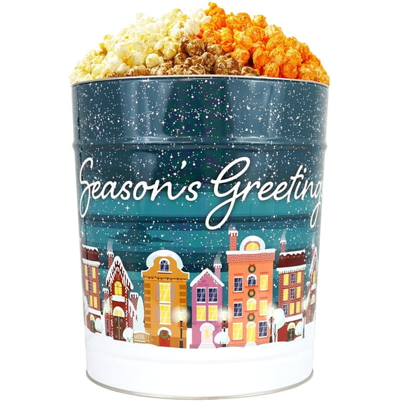 Dc Popcorn 3 Flavor, 3.5 Gallon Season's Greetings Gourmet Popcorn Tin, Butter ...