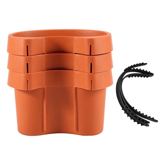 3 * Flower Pot-Red-brown