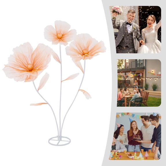 3 Flowers 67in Modern Gradient Champagne Artificial Flower Decor for Party Banquet Stage Home Decor Photography Background