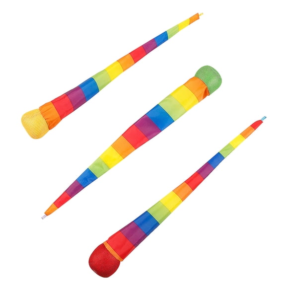 3" Foam Catch Balls with Bright Rainbow Tails - 6 piece