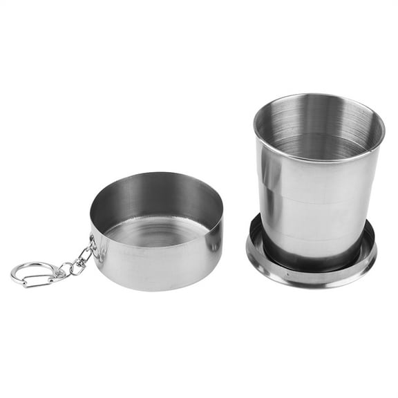 3-Fold Outdoor Stainless Steel Collapsible Cup for Travel and Camping - 150ml