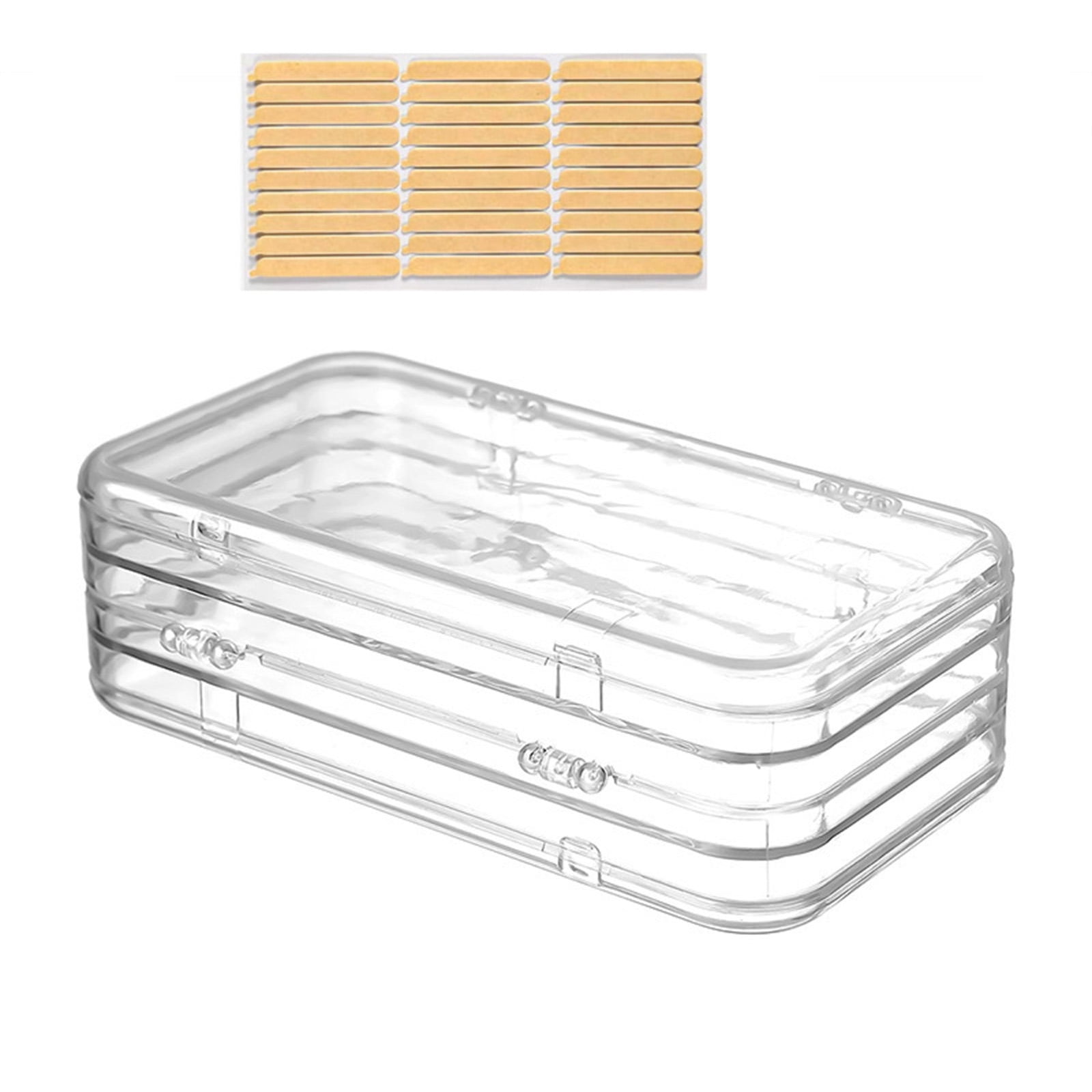 3 Folding Clear Nails Art Storage Box With Sticky Tape Multi Purpose ...
