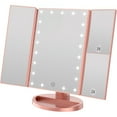 thumbnail image 1 of 3 Folds Lighted Vanity Makeup Mirror,1X/2X/3X Magnification, 21 LED Light Bright Table Mirror with Touch Screen,180 Adjustable Rotation,Portable Travel Cosmetic Mirror, 1 of 5