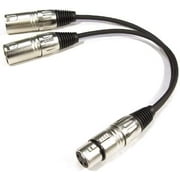 3 Foot Patch Y Cable Cords - XLR Female To Dual XLR Male Cables - 3' Pro Series Y-Cable Cord Splitter