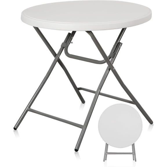 3 Foot Square Folding Card Table, Indoor Outdoor Portable Plastic Kitchen or Camping Picnic Party Wedding Event Table, White
