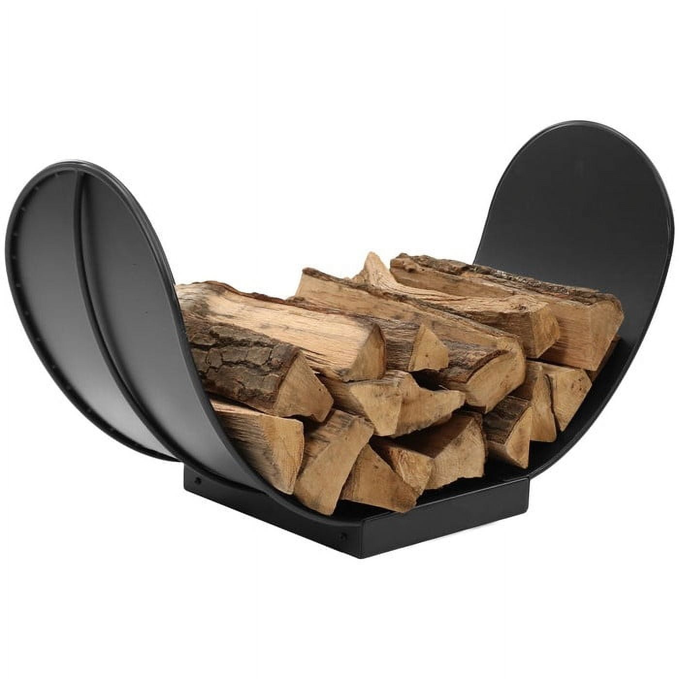 Curved Log Rack 3 Ft. Black Indoor/Outdoor Curved Steel Firewood Log Storage Rack ...