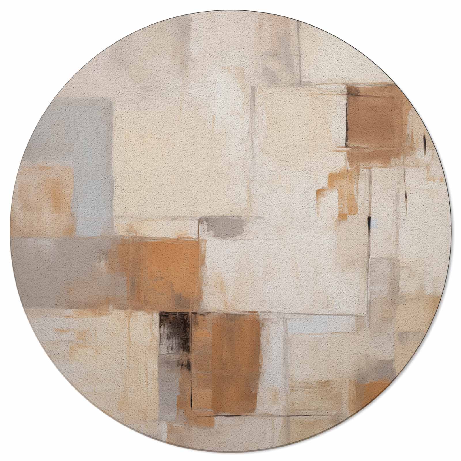 3 Ft Round Area Rug Mats for Living Room Color Blocks Watercolor Oil