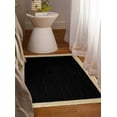thumbnail image 1 of 3 Ft Square Black Jute Area Rug, Hand-Woven, Reversible, Farmhouse Boho Style, Durable & Pet-Friendly Rug for Living Room, Dining Room, and Bedroom, 1 of 5