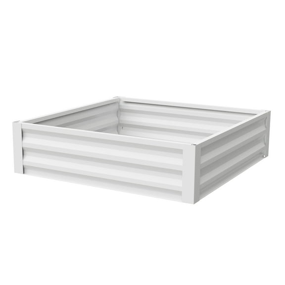 3 Ft Square Raised Metal Planter Box Outdoor Garden Bed for Vegetables, Flowers, Herbs