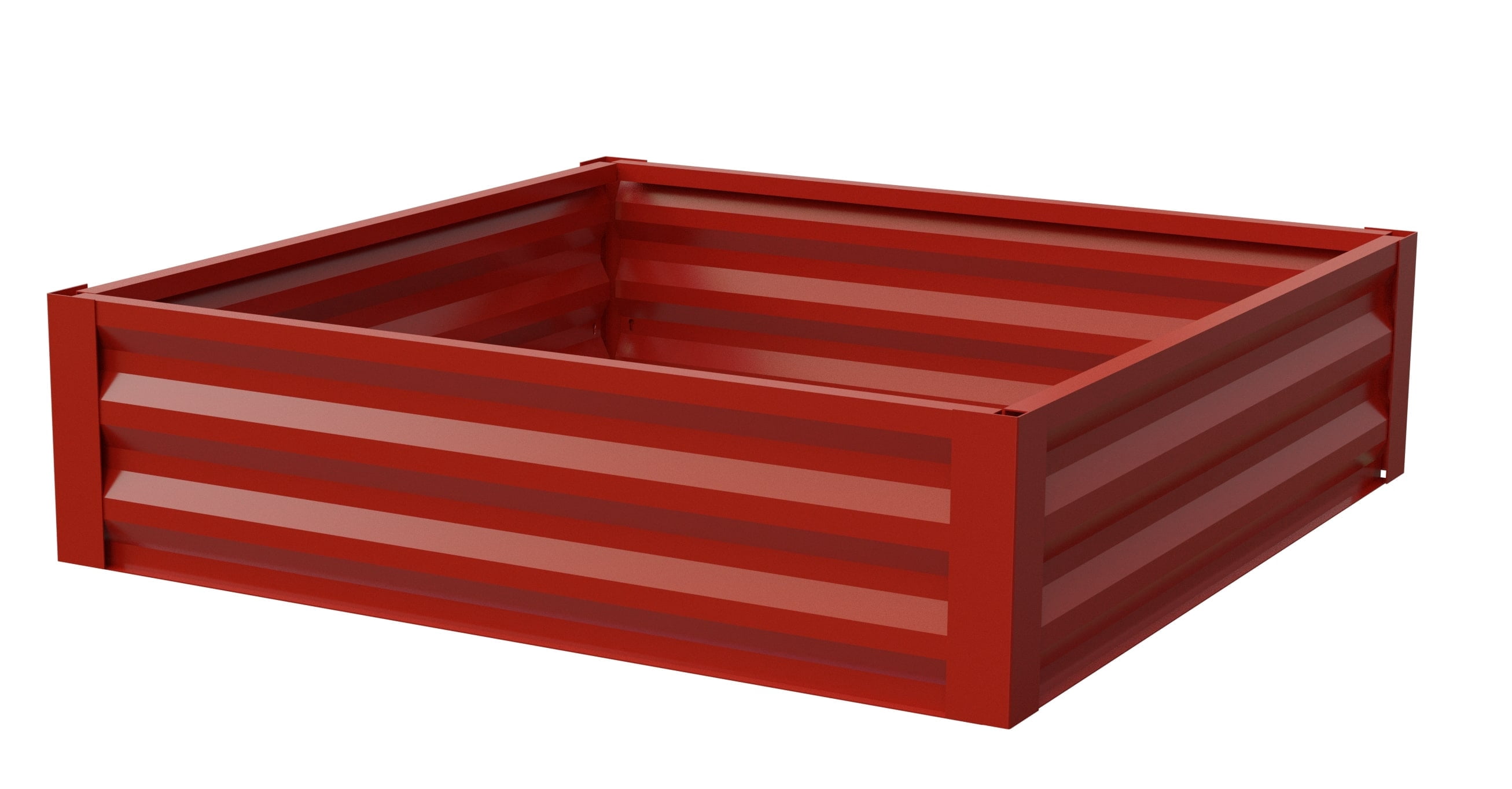 Panacea  Barn Red Steel Raised Garden Bed for Outdoor Use, 48" x 48" x 10"