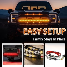3 Ft Truck Strip Light LED Bar with Sequential Amber Turn Signals and Red Brake Light for Pickup Trailer RV SUV Cargo Hauling Night Safety, Multicolor