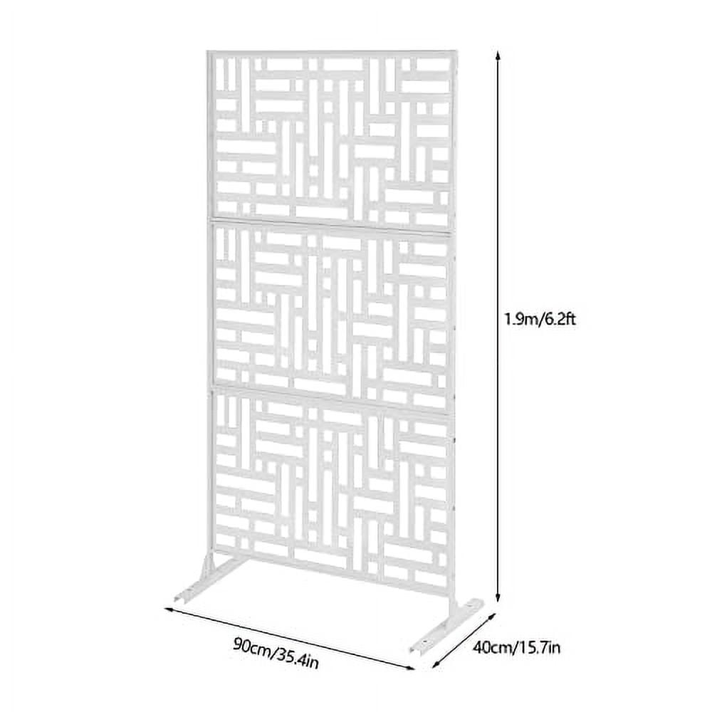 6-Ft High 3-Panel Black Metal Lattice Screen Garden Trellis