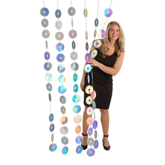 3 Ft. x 6 Ft. Throwback CD Disc Cardstock Hanging Curtain Backdrop