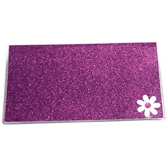 3 Full Years USA Made Glitter Plum with White Flower Pocket Calendar Planner with Note Pad