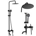 thumbnail image 1 of 3-Function 304 Stainless Steel Wall-Mounted Outdoor Shower System, Matte Black, 1 of 13