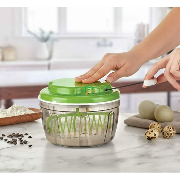 3 Function Manual Food Chop Mix Spin