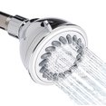 thumbnail image 1 of 3-Function Massage Shower Head Chrome Fixed Showerhead Easy to Clean 3 Inch Face, 1 of 1