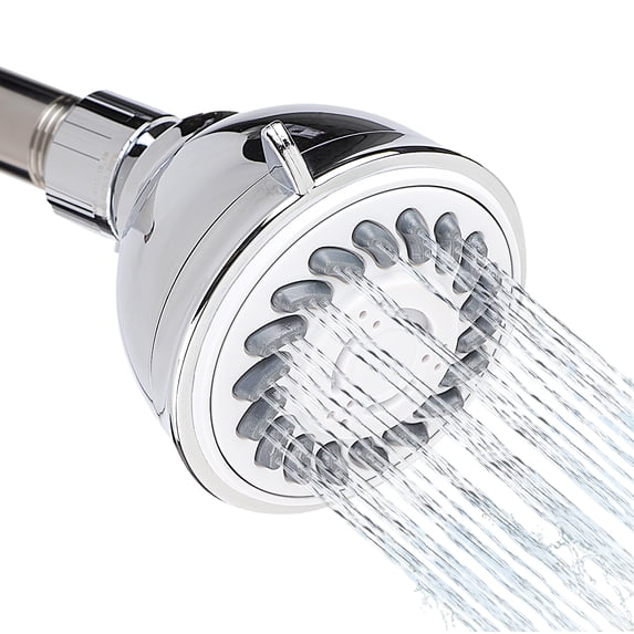 3-Function Massage Shower Head Chrome Fixed Showerhead Easy to Clean 3 Inch Face