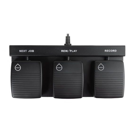 3-Function Waterproof USB Foot Control for Hands-Free Dictation