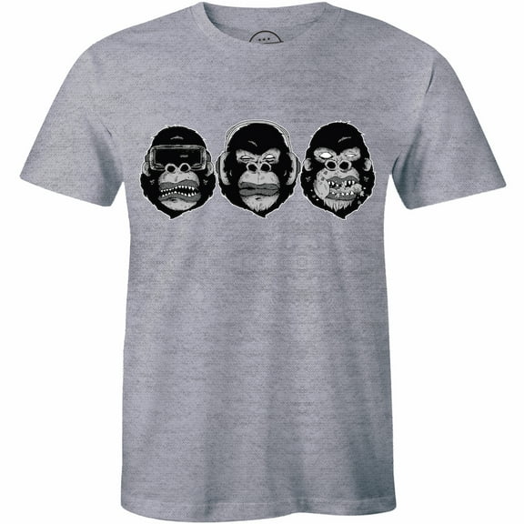 3 Funny Chimpanzee Monkey Mahatma Gandhi Men's Gift Idea T-Shirt