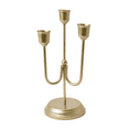 thumbnail image 1 of Home Decor Collection 3-Arm Gold Taper Candle Holder –  9", 1 of 6