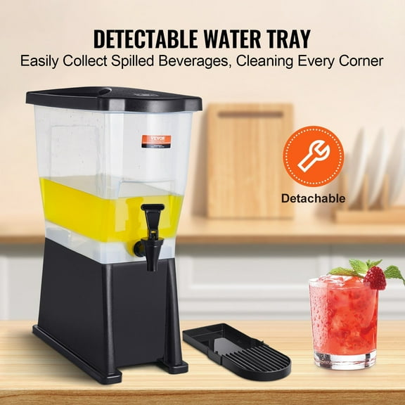 3 Gal Party Drink Dispenser with Lid & Stand - Heavy-Duty for Iced Tea, Water, Juice - Commercial & Home Use