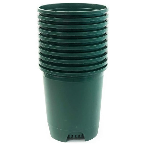 3 Gallon 10-Pack Nursery Pot Green Plastic Planters for Outdoor Indoor Plants Gardening Flower Pots Plant Pots with Drainage Holes