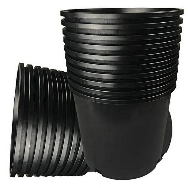 3 Gallon Black Plastic Nursery Plant Container Garden Planter Pots (3