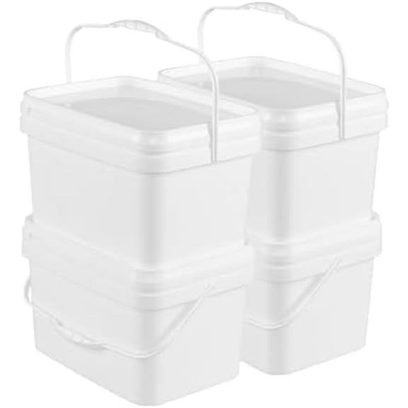 3 Gallon Food Grade Bucket with Lids, Plastic Utility Bucket Pail, 4 Packs$$Tools & Hardware Other