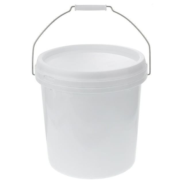 3 Gallon Food Grade White Plastic Bucket with Handle and Lid, Portable