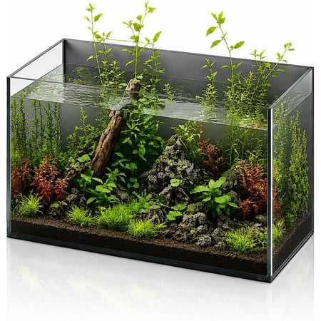 3 Gallon Glass Cube Aquarium with Dark Background
