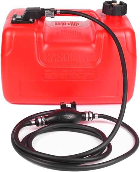 3 Gallon Portable Marine Tank,12 L Tanks Easy-to-Carry Replacement Fueling Tank with Line, I-Shaped Handle for Boats, Kayaks & Outboard Engines