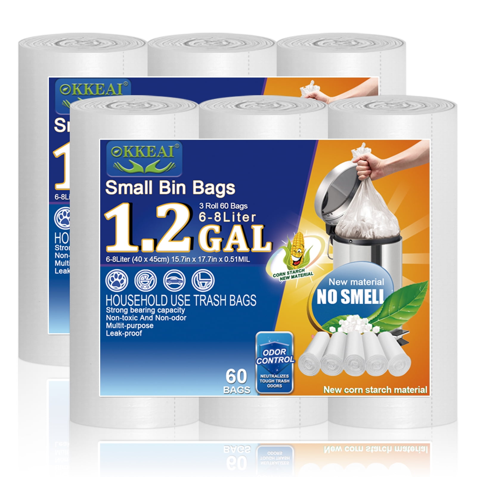 3 Gallon Small Trash Bags 120 Counts White Garbage Bags Small Bathroom
